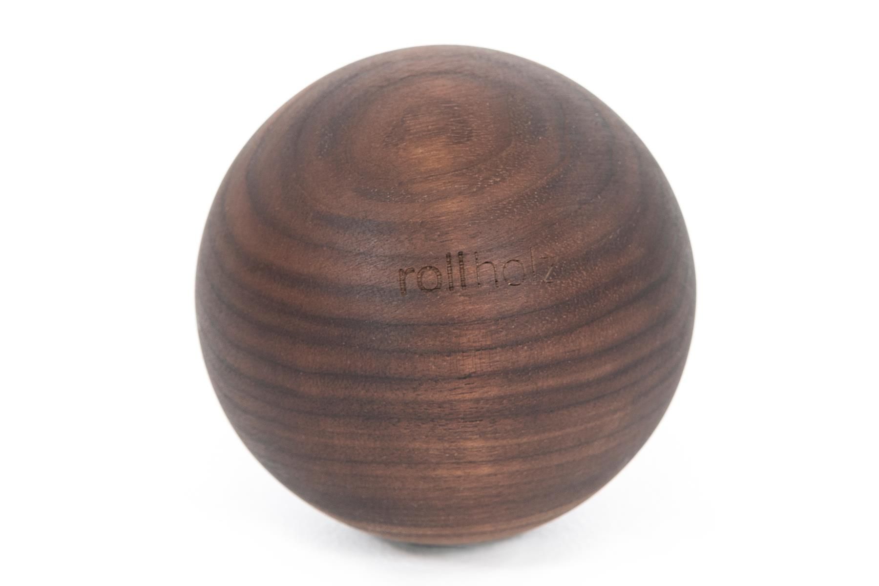 Faszienball aus Holz, Durchmesser 10 cm, Walnuss