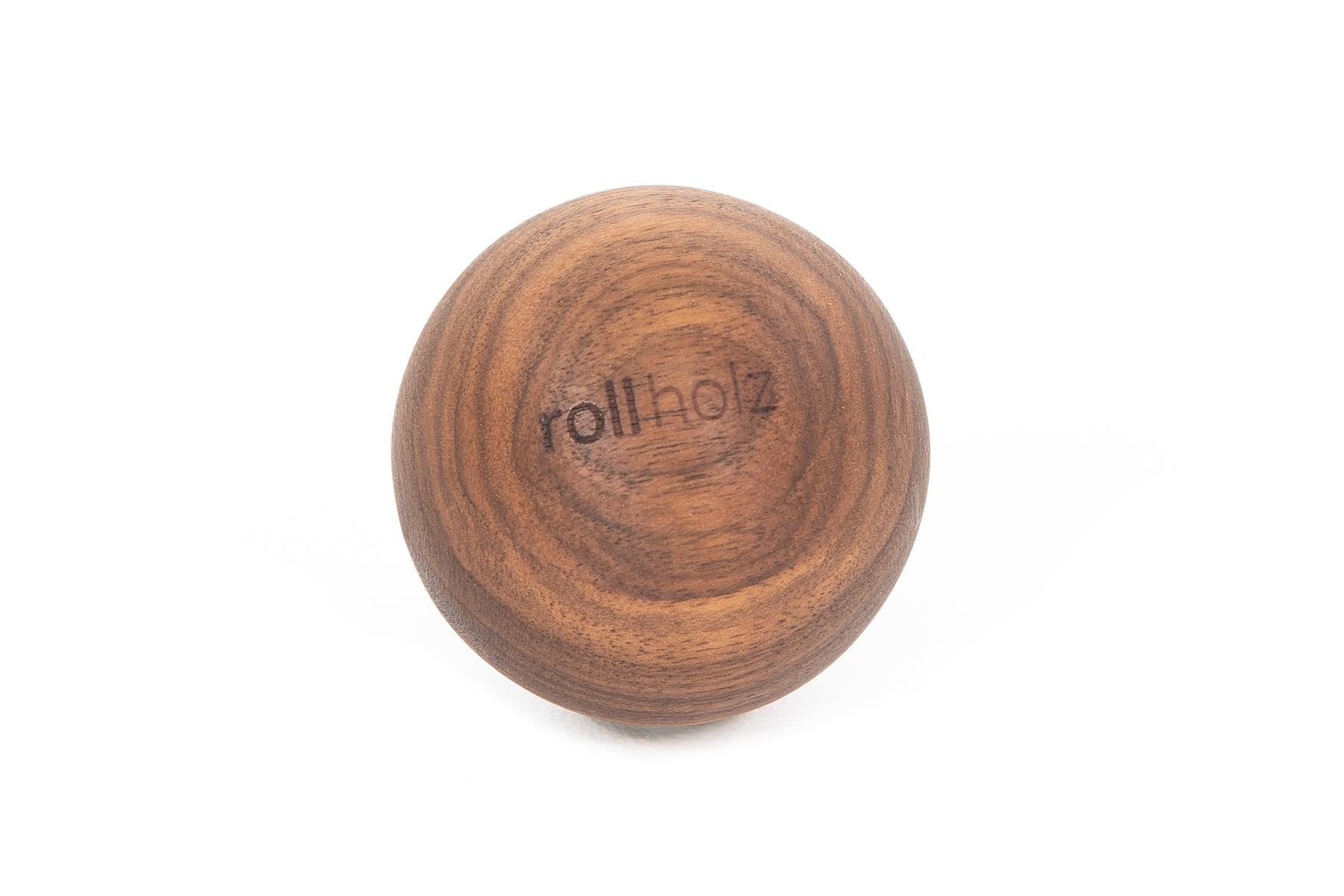 Faszienball aus Holz, Durchmesser 7 cm, Walnuss