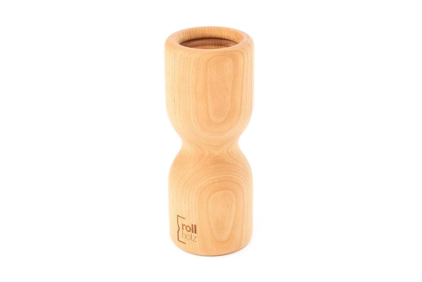 Faszienrolle aus Holz mit Kerbe in der Mitte für die Wirbelsäule und Beine, 30 cm Lang, 12 cm Durchmesser, Holzart Buche